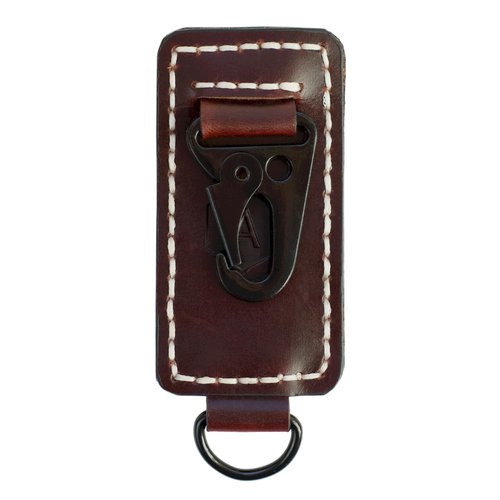 Atqana Leather Belt Key Holder (Premium Leather) - Handmade EDC Keychain Clip for Belt with Heavy Duty Key Fob Holder and D Ring (Extra Dark Brown)