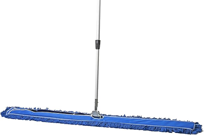 60 Inch Blue Commercial Dust Mop & Floor Sweeper with Extendable Handle – Mop for Hardwood, Tile, and Concrete Floor Cleaning