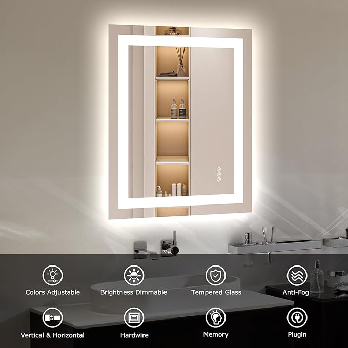 Hivone 24X30 LED Bathroom Mirror