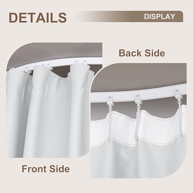 MaKefeile Room Divider Curtains & Flexible Bendable Tracks Set, Privacy