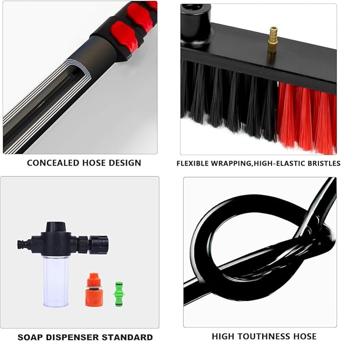 Window Cleaning Telescopic Pole,Water Fed Extendable Brush Suitable for Cleaner Conservatory Roof Photovoltaic Panel Cleaning Extendable Solar Panel Roof Cleaning Tools 5.4M