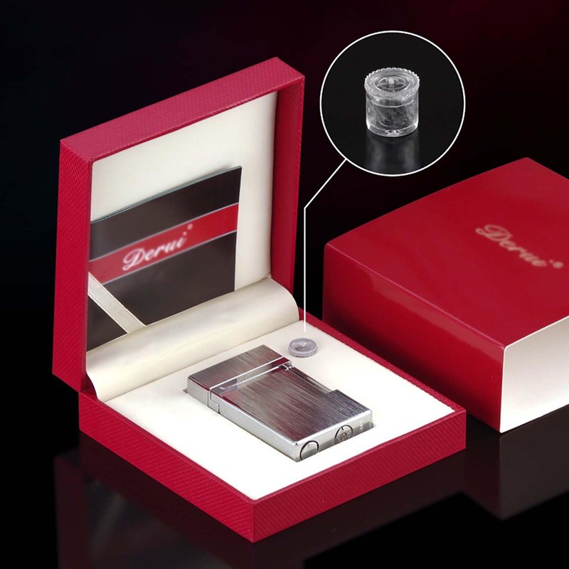 SNYYIAI Classic Lighter, Butane Brushed Metal Lighter, Side Slide Lgnition Steel Tone Trench Lighter for Men Dad Husband Collect,Silver
