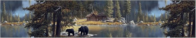 Forest Lake Wallpaper Border 196x4 Inch Peel and Stick Wall Border Self