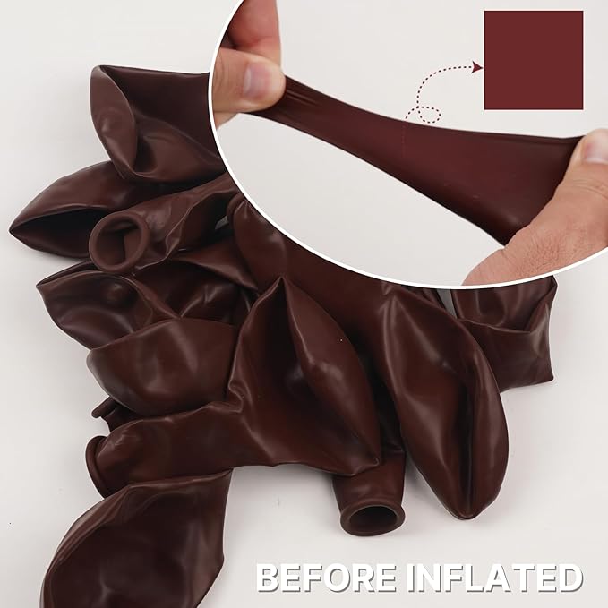 PartyWoo Burgundy Balloons 101pcs 12 Inch Dark Chestnut Red Maroon Helium Balloons for Graduation Wedding Thanksgiving Birthday Bachelorette Citizenship Strawberry Theme Party Decorations Red-Y62