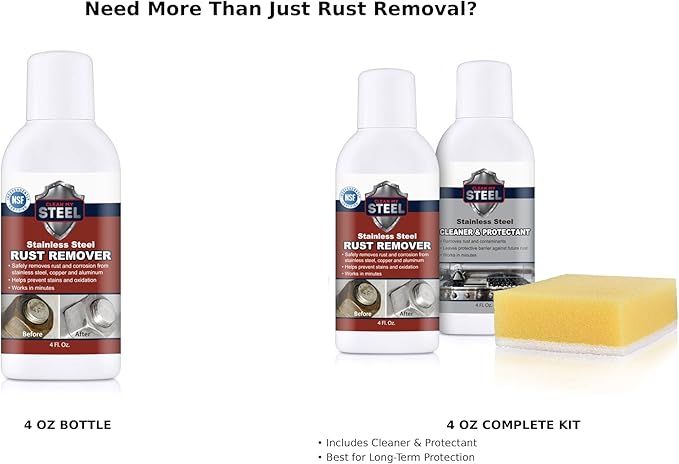Stainless Steel Rust Remover and Stain Cleaner | NSF Approved | Non-Toxic & Food Safe | Quickly Cleans Commercial Equipment, Appliances, Grills, Sinks, and Tools - 5 liter