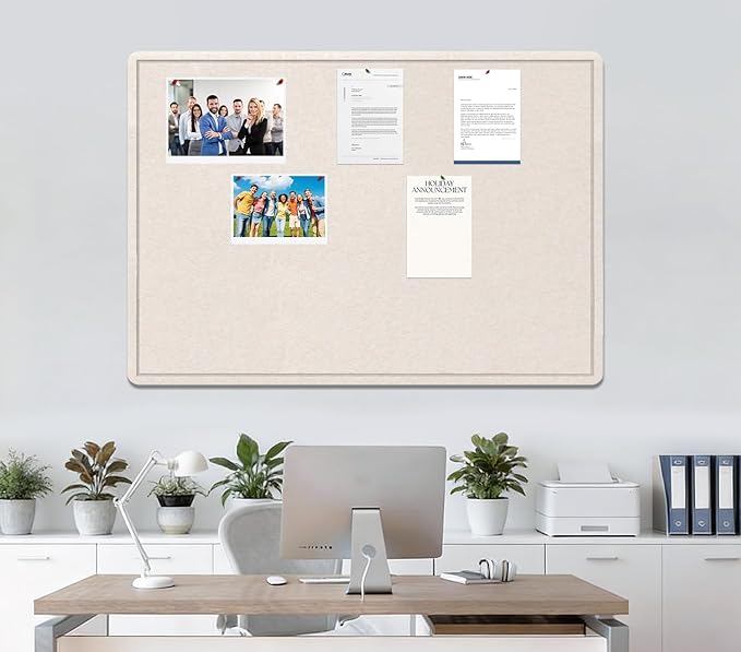 Large Bulletin Board, 48 X 36 inches Felt Board Notice Pin Board, Self-Adhesive