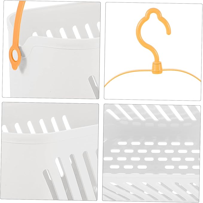 Cabilock Shower Organizer Plastic Bathroom Hand Basket Hanging White Plastic Hanging Basket Bath