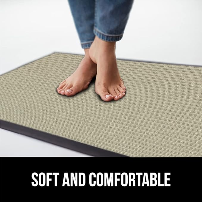 GORILLA GRIP Traffic Guard Door Mat, 72x48, Heavy Duty Welcome Mats, Commercial Office Space Doormat, Waterproof, Fade Resistant, Strong Rubber Backing, Low Profile, Shoe and Boot Scraper, Beige