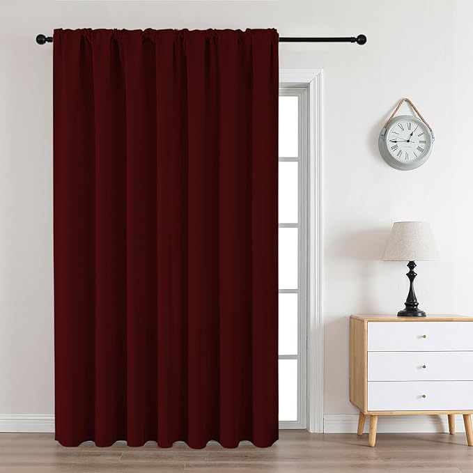 CUCRAF Burgundy Red Blackout Curtains Customize, Rod Pocket Room Darkening