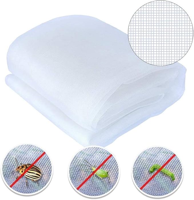Agfabric Garden Netting 8'x20' Insect Pest Barrier Bird Netting for Garden Protection,Row Cover Mesh Netting for Vegetables Fruit Trees and Plants,White