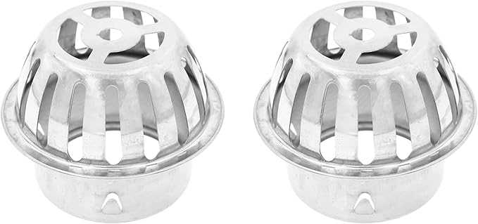 Roof Floor Drain,SAFYY 304 Stainless Steel Roof Drain Dome,Balcony Roof Dome Drain Cover,Yard Outdoor Anti Blocking Strainer,Gardens Gutter Cleaning Tool,Rain Bucket Drainage Parts (2, 90mm/3.5")