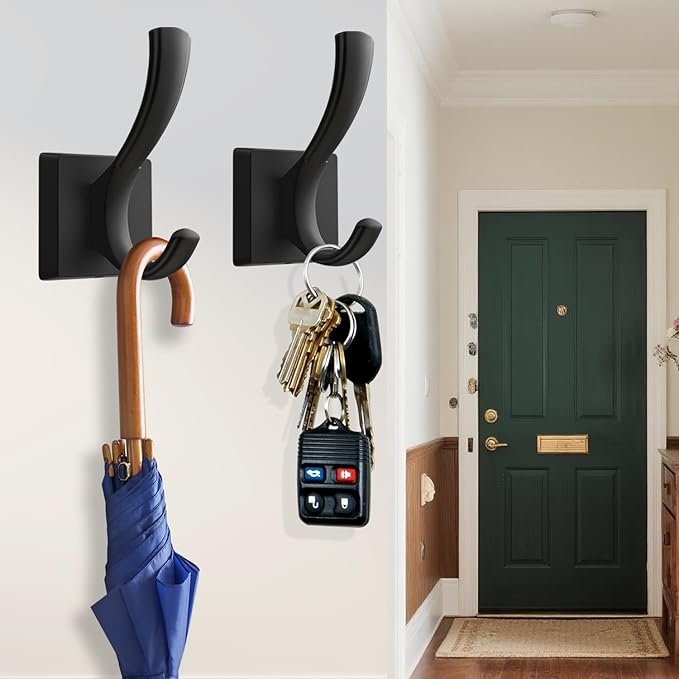 TOFIIGREM Black Wall Hooks Coat Hook, Towel Hooks Robe Hook