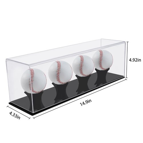 Baseball Display Case, Acrylic Baseball Case for Display, UV Protected Baseball Display Cube, Autographed Baseball Clear Display Case -4pack for Official Size Ball