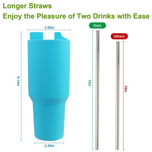 9 Pcs Cup Divider for Stanley, Reusable Stanley Cup Splitter，2 in 1 Drink Separator Silicone Liner Suitable for Stanley Cup 40 oz, Perfect for Office, Party, Cinema and Outdoor Picnic(Blue+Purple)