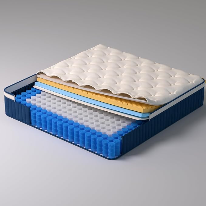 Twin Mattress,10 inch Twin Size Mattress,Hybrid mattresses,Single,Gel Memory Foam Individually Wrapped Pocket Coils Innerspring Pressure Relief,Soft,CertiPUR-US Certified,Fiberglass-Free,