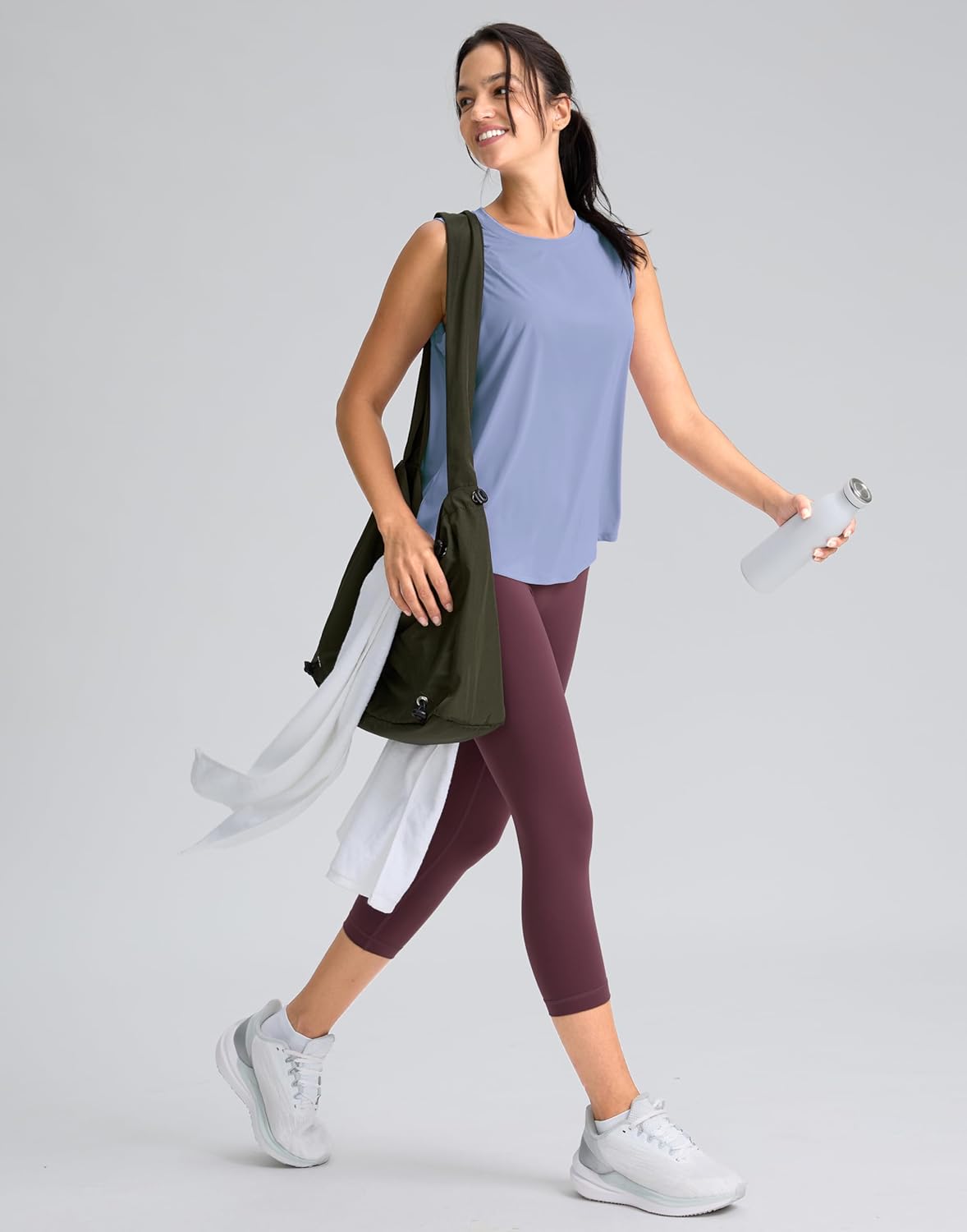 SANTINY Women's Athletic Tank Tops - Breathable Lightweight Workout Shirts for Yoga & Tennis