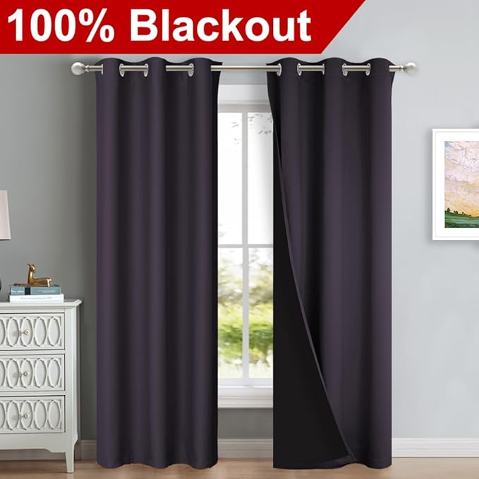 NICETOWN Full Shade Curtain Panels, Pair of Thermal Insulated & Energy