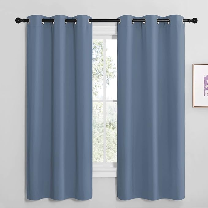 NICETOWN Short Curtains for Kitchen, Thermal Insulated Solid Grommet Blackout