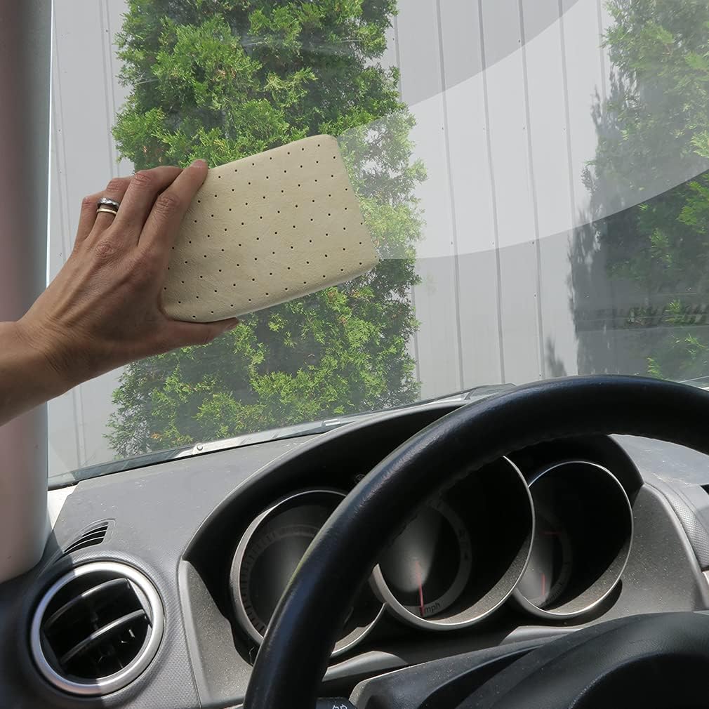 Evelots Car Windshield Cleaner Chamois, 4 Pack, Window Glass Defogger Sponge, Beige