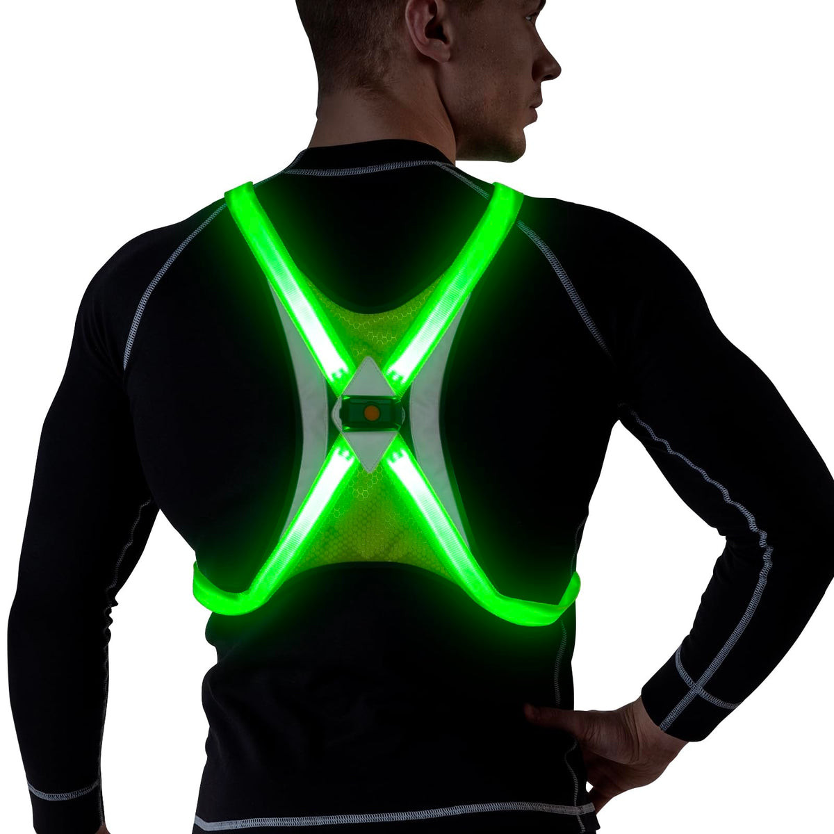 Vizbrite LED Reflective Vest, Light Up Running Vest, Rechargeable Reflective Running Gear for Walking Running Cycling at Night, Adjustable for Men Women