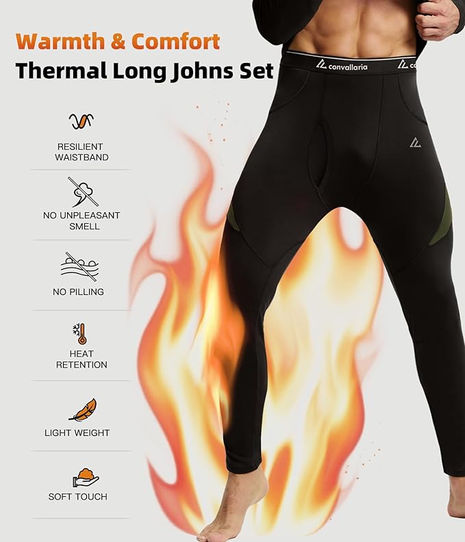 CL convallaria Thermal Underwear Long Johns Set Mens Winter Gift Hunting Gear Sport Base Layer Bottom Top