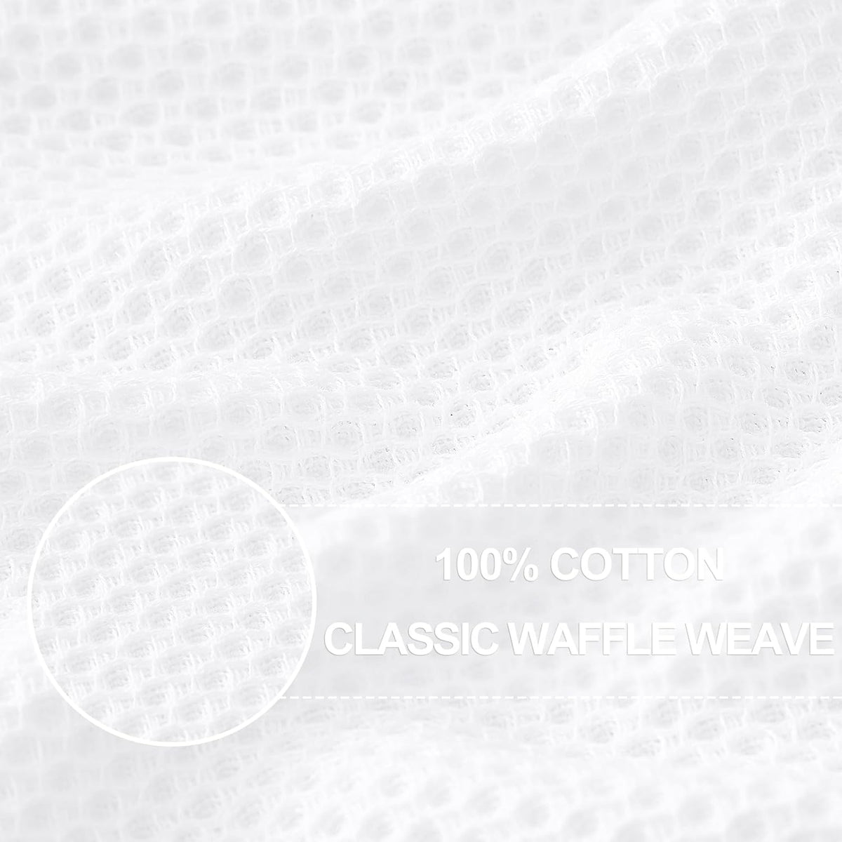 Homaxy 100% Cotton Waffle Weave Kitchen Dish Cloths, Ultra Soft Absorbent Quick Drying Dish Towels, 12 x 12 Inches, 24-Pack, White