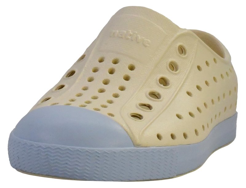 Native Shoes Unisex-Kids Jefferson Sneakers, Bone White/Skyway Blue, 5 Big Kid