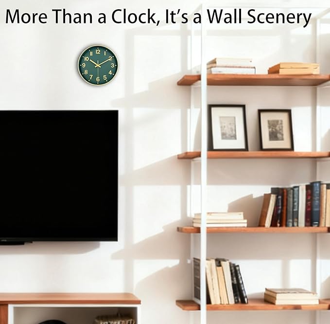 Wall Clock, 8 Inch Wall Clocks Battery Operated, Modern Non Ticking Silent