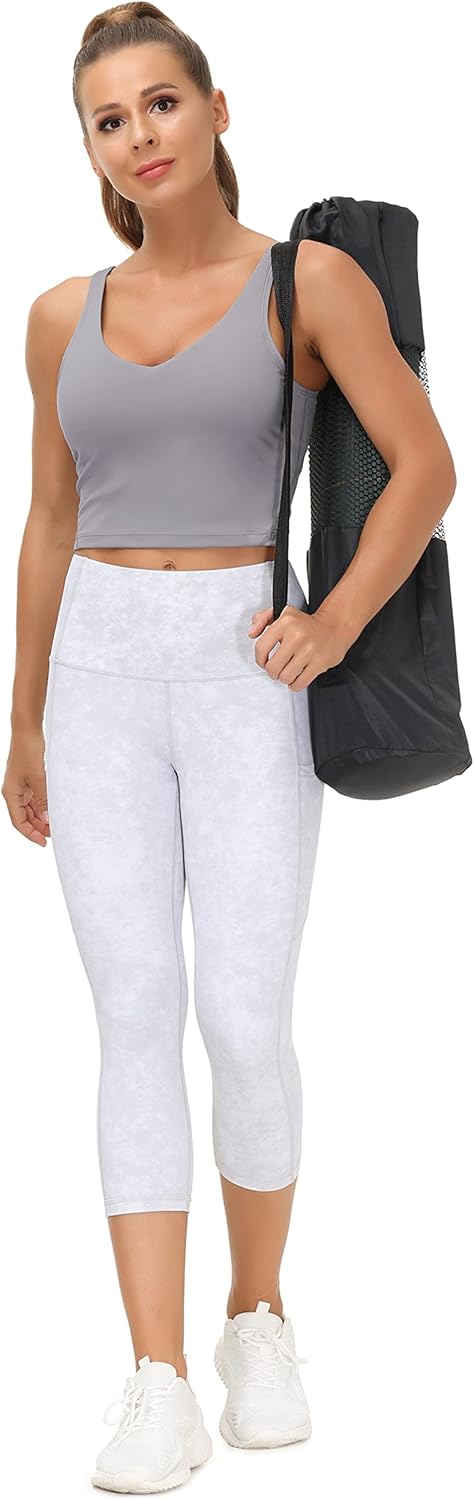 The Gym People Women's Longline Sports Bra - Wirefree Padded with Medium Support