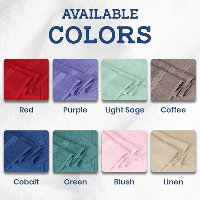 Casa Lino Bath Sheets Set Extra Large - 100% Cotton Extra Large Bath Towels - Highly Absorbent & Quick Dry Oversized Towels for Adults - 60" x 30" - Pack of 2 - (Light Sage Green)