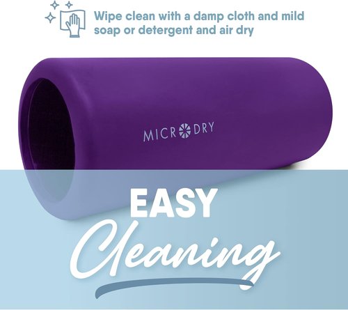 MICRODRY Deluxe Foam Back Roller - Muscle Relief & Deep Tissue Massage - 13x5.3, Purple