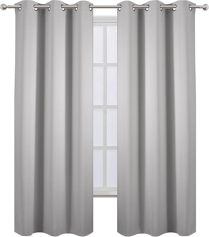 LEMOMO Blackout Curtains 38 x 84 inch/Light Grey Curtains Set of 2