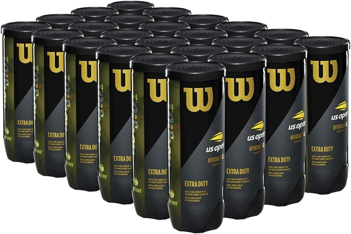 WILSON US Open Tennis Balls - Extra Duty, 24 Can Case | Perfect for Competitive Play (72 Balls)