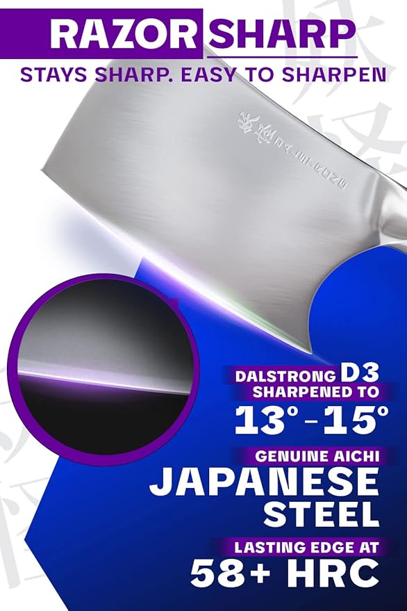 Dalstrong Meat Cleaver Knife-4.5"-Phantom Series-Premium Japanese High-Carbon Steel-Razor Sharp-Spanish Pakkawood Handle Kitchen Knife Gift-Meat Cutting, Carving- w/Sheath