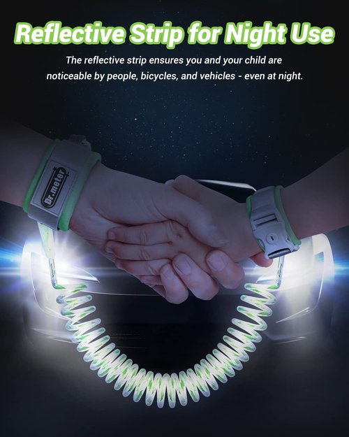Dr.meter Kids Leash - Reflective Anti-Lost Wrist Link with Key & Lock | 8.2ft Safety Harness for Travel