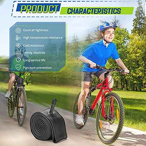 2 Pack 12"/14"/16"/18"/ 20"/ 22"/24"/ 26"/27.5"/28"/29" x1.75/1.95/2.10/2.125 Bicycle Tube with 2 Tire Levers, with 32mm AV Schrader Valve, Reliable Inner Tube for Kids/Road/MTB Bike (2 of One Size)