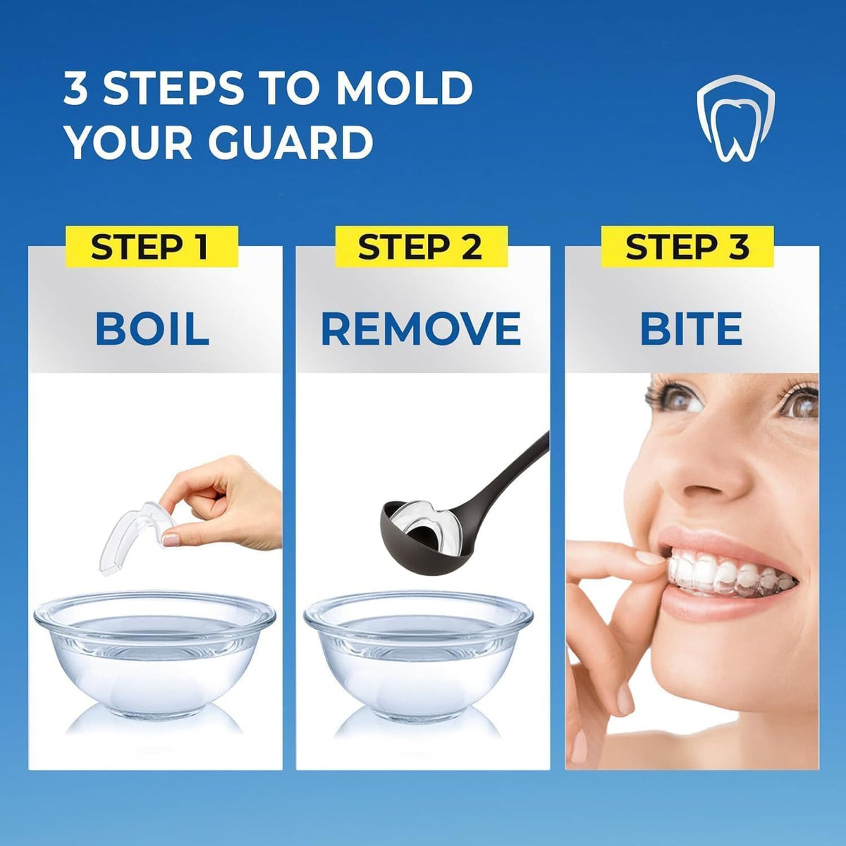 Skiennix Mouth Guard for Teeth Grinding - Moldable Dental Protector with 12 Cleaning Tablets