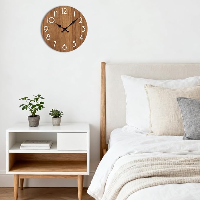 Wall Clock, Modern Wall Clocks Battery Operated, Silent Non Ticking Clock