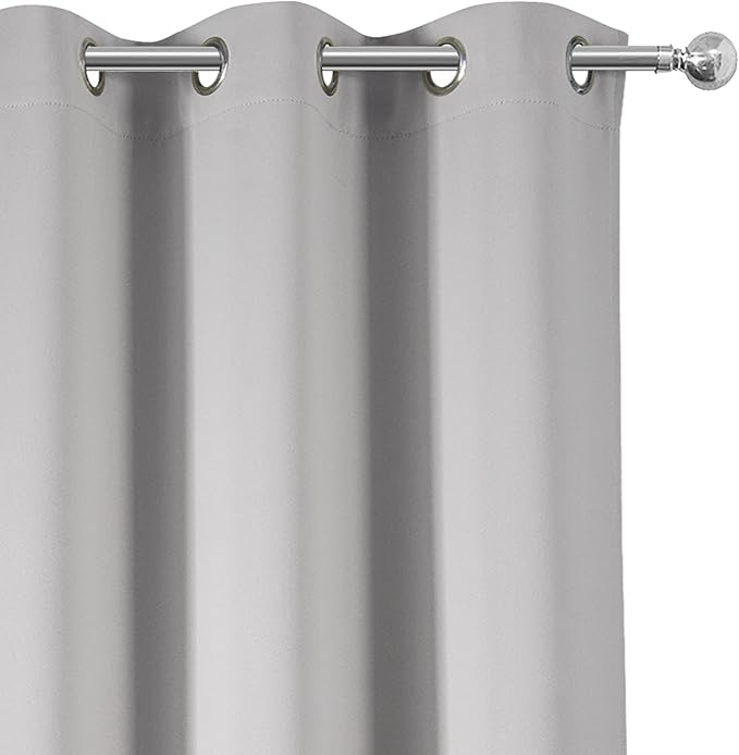 LEMOMO Light Grey Blackout Curtains 34 x 84 Inch Length/Set of 2 Curtain