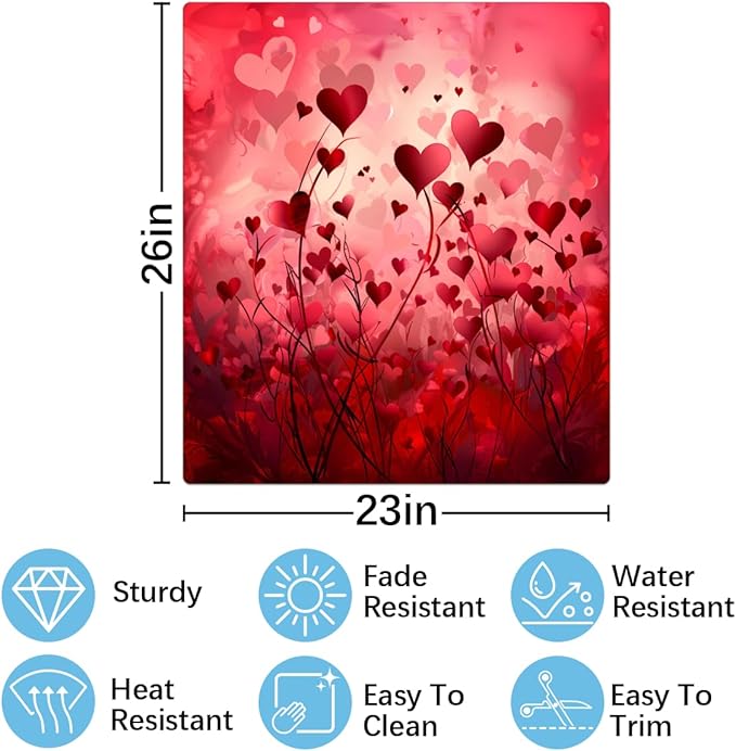 Dishwasher Magnet Cover Red Heart Flower Reusable Dishwasher Magnetic Cover Sticker Decorative Dish Washer Door Cover Panel for Home Kitcen Appliance