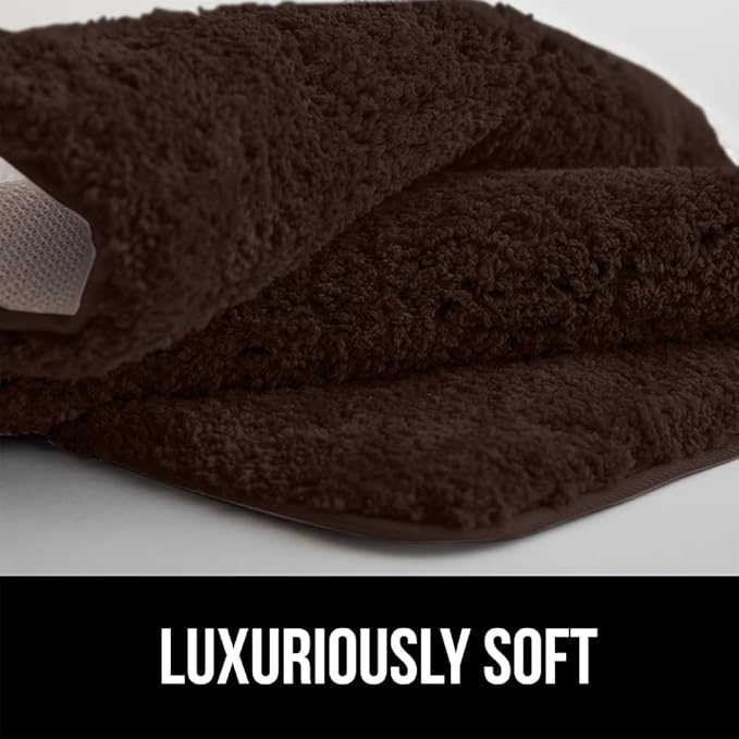 GORILLA GRIP Bathroom Rugs, 36x24, Ultra Soft Absorbent Mat, Thick Plush Bath Rug, Machine Washable, Microfiber Quick Dry, Mats for Shower, Bathtub and Floor, Home Decor Accessories, Brown