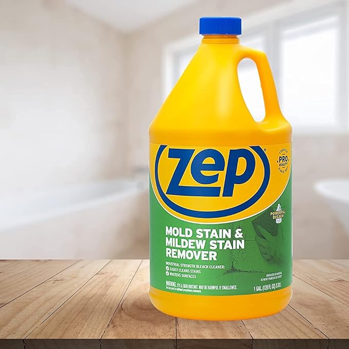 Zep Mold Stain and Mildew Stain Remover 1 Gal (Case of 4) Bleach Resistant Sprayer Bottles (Case of 12) - ZUMILDEW128 - Industrial-Strength Formula Quickly Cleans and Brightens