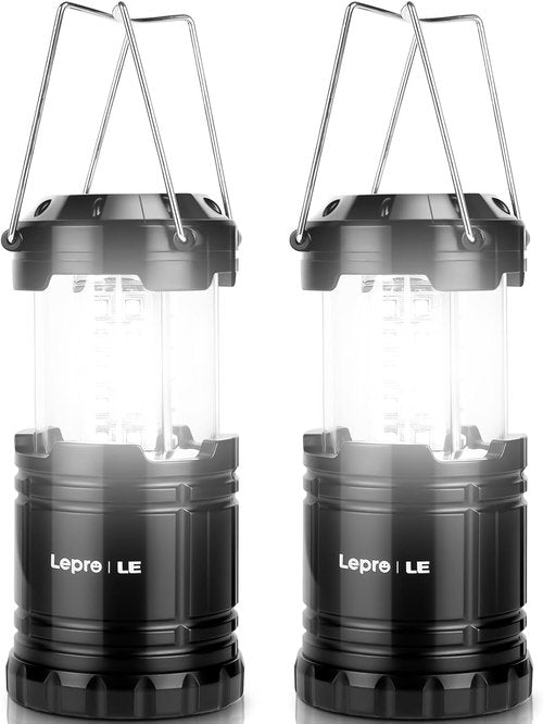 Lepro LED Camping Lantern - Collapsible, IPX4 Water Resistant, Portable Emergency Light | Battery Powered