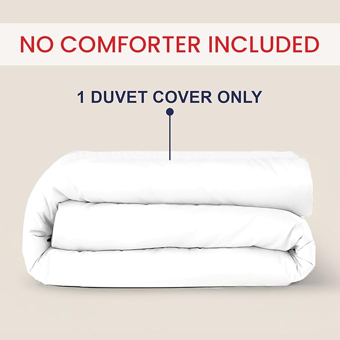 Kotton Culture 1 Pc Custom Size Duvet Cover Only -100% Egyptian Cotton Sateen 600 Thread Count Ultra Soft Premium Durable Comforter Cover Zipper Closure & Corner Ties (White, Custom)