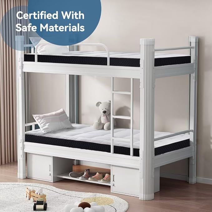 10 inch Twin Size Memory Foam Mattress in a Box – Cooling Gel‑Infused Foam, Pressure‑Relief Comfort, Fiberglass-Free, CertiPUR‑US® Certified