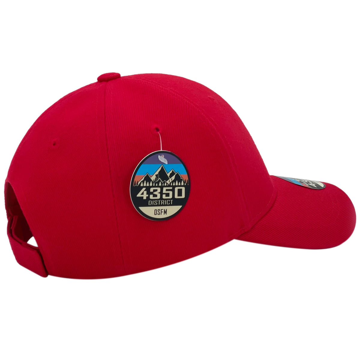 4350 DISTRICT Unisex-Adult Plain Solid Curved Baseball Cap (Y4361-RED)