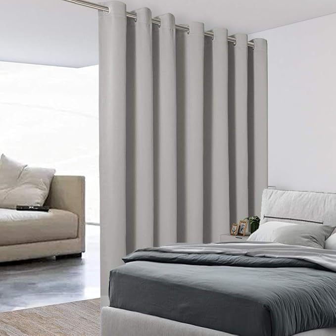 BONZER Room Divider Curtain Total Privacy Wall Wide Grommet Room Darkening