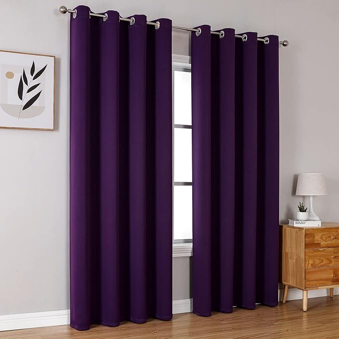 ChrisDowa Blackout Curtains 108 Inches Long 2 Panels Set