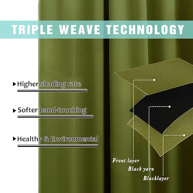 NICETOWN 100% Blackout Curtain Set, Thermal Insulated & Energy Efficiency