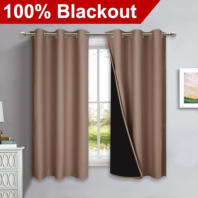 NICETOWN Total Blackout Panels for Nursery, Super Soft, Heavy Duty and Thick